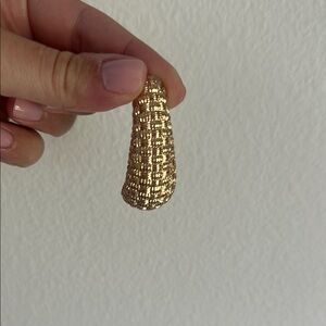 Anthropologie Gold Textured Earrings